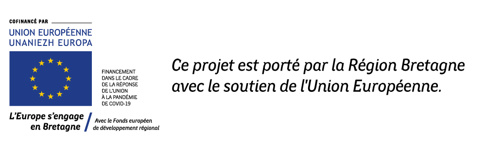 Logo de l'Union Européenne qui finance une partie du projet avec la Région Bretagne